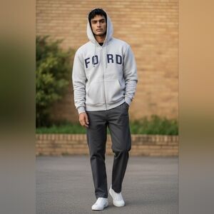 Ford Gray Zip-Up Hoodie
